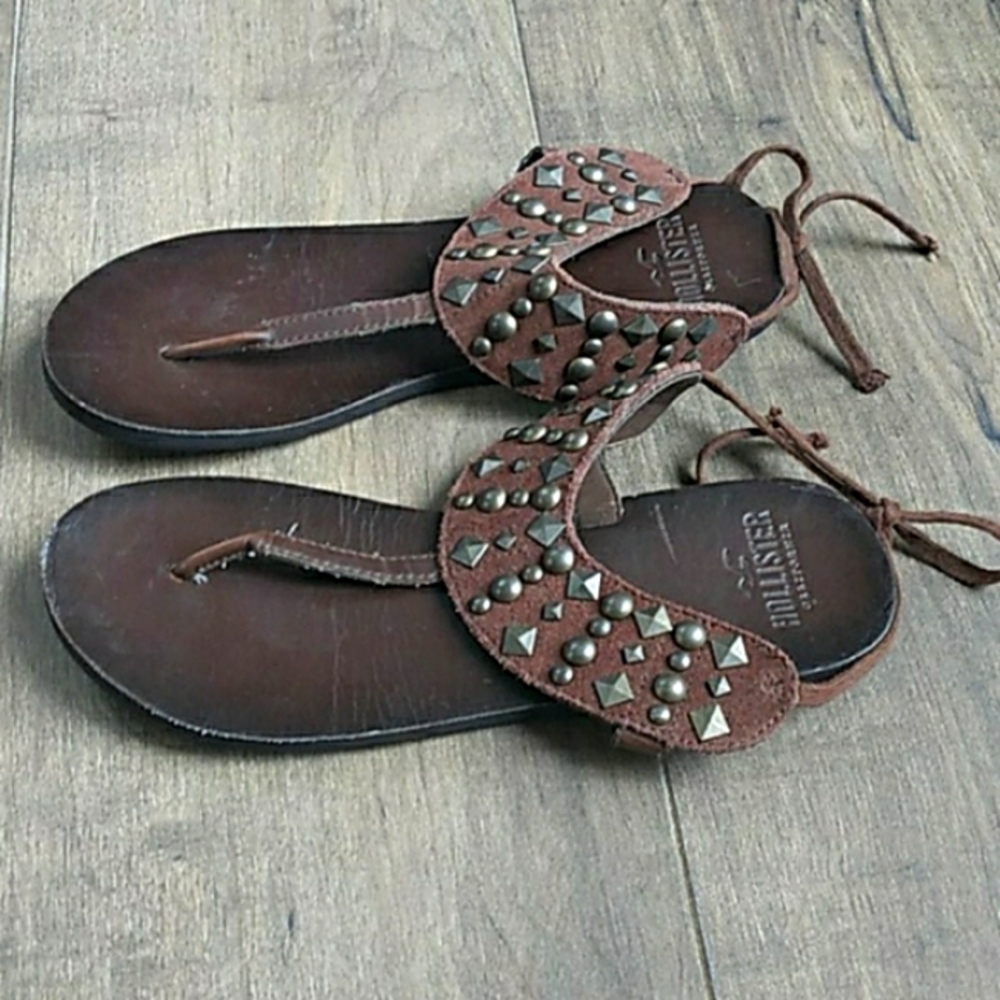 VTG HOLLISTER BOHO BEADE SUEDE SANDALS 7. - Picture 2 of 6